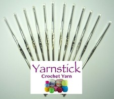 12 x Graduating TULIP Fine Steel Tip Crochet Hooks Sizes 0.6mm to 1.6mm Art. T-1