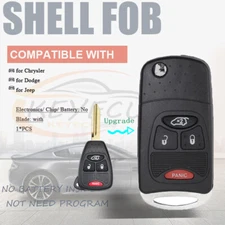 3+1 Button New for Chrysler Dodge Jeep Flip Remote Key Modified Case Shell fob