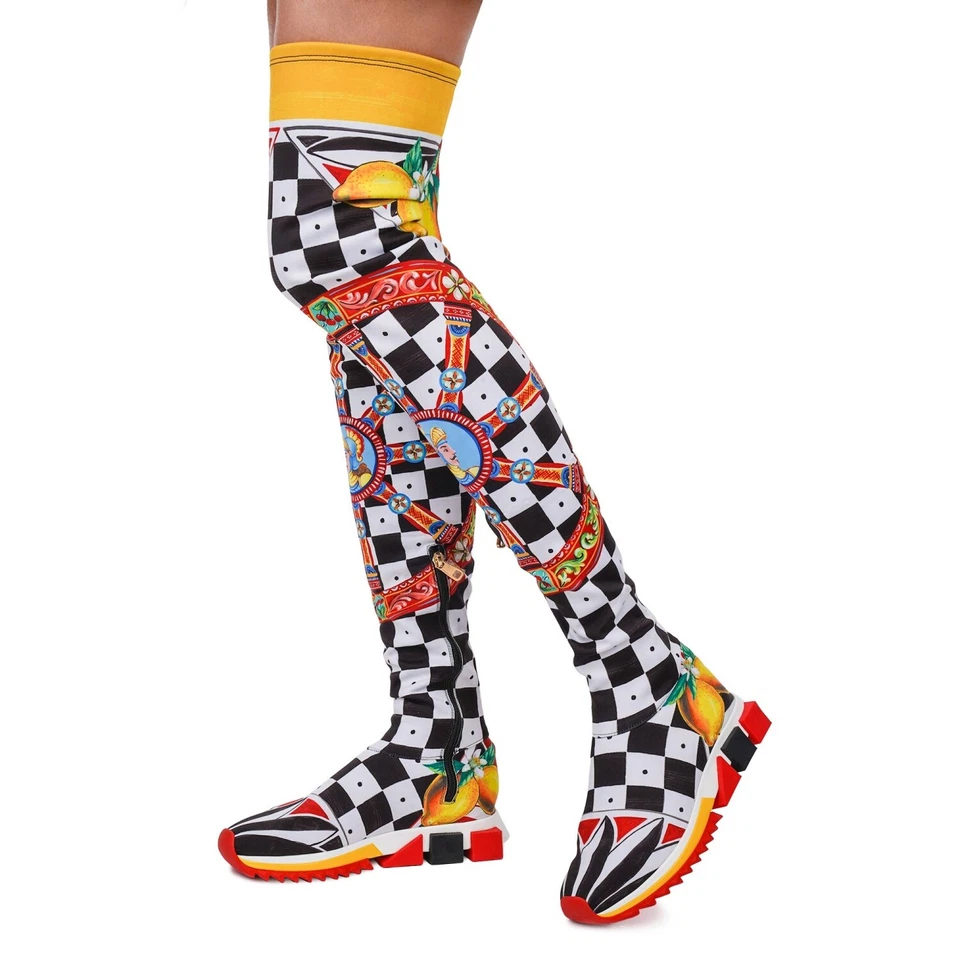 Dolce & Gabbana Carretto лимон кроссовок ботинки SORRENTO черный красный 39 США 9 10080 - Изображение 3 из 4