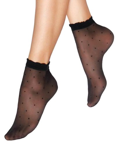 Chicas mujer pantalones tobillera pantalones calcetines lunares negros patrón talla única - Imagen 3 de 3