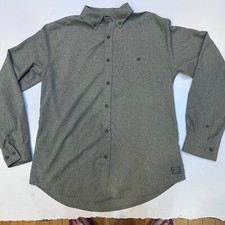 Weatherproof Vintage Men's Shirt L Long Sleeve Button Front Gray/Green