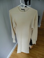 NASTYGAL NEW oversized beige viscose maxi dress bell sleeves splits both sides S