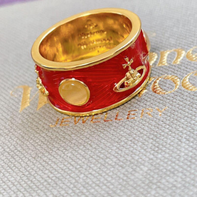 Vivienne Westwood Ring, Size M - Authentic Designer Jewelry Red