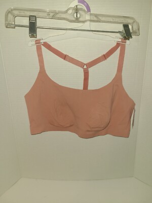 New With Tags Auden Bralette Women's Unlined Sports Bra Peach Size XL Pullover 