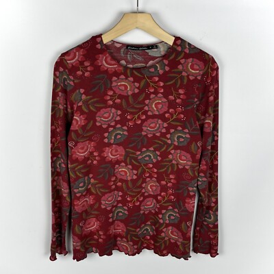 Ladies Gudrun Sjoden Floral Pattern Long Sleeve Tunic Blouse Size Small Designer