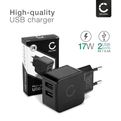 3.4A 2 Fach USB Ladegerät: Dual Schnellladegerät Für Handy Smartphone Tablet GPS