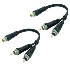 2 Pack - RCA Female to 2 RCA Male Audio Adapter Y Splitter Cable 8in SHIPS FAST