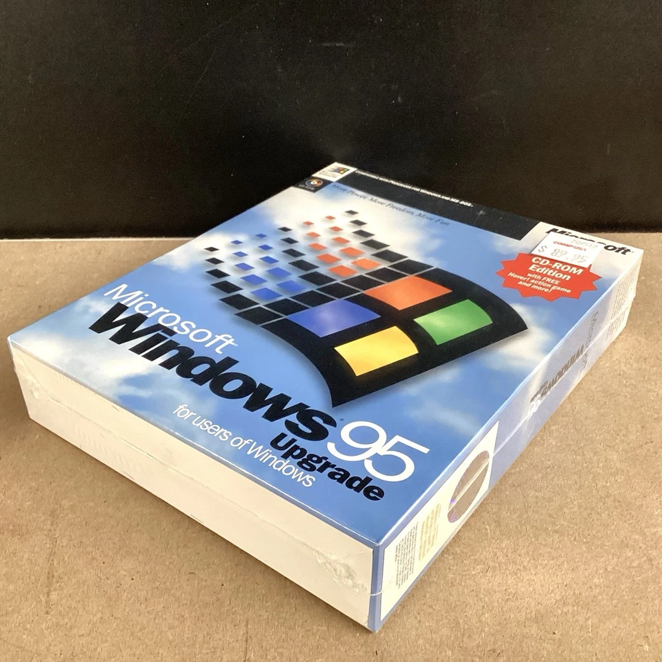 Microsoft Windows 95 Upgrade PC CD-ROM Edition RARE FACTORY SEALED NEW - Image 3 of 4