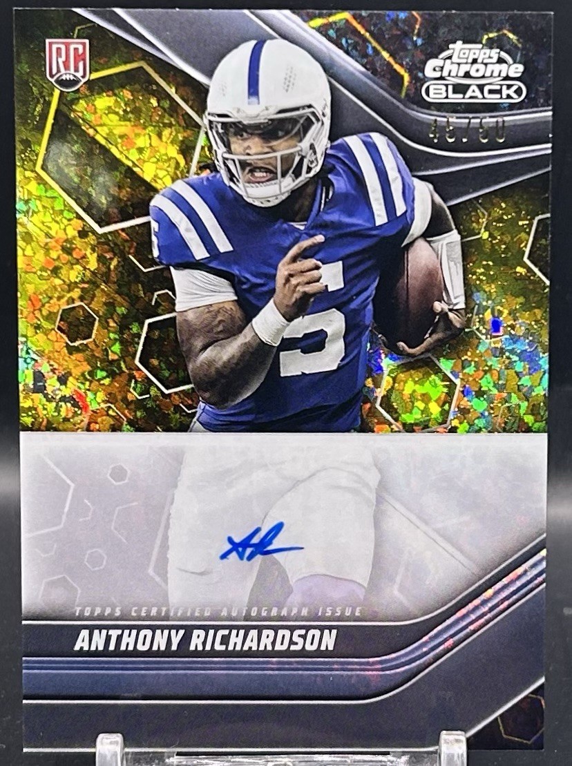 2023 Composite Topps Chrome Black Anthony Richardson Gold Refractor Auto /50