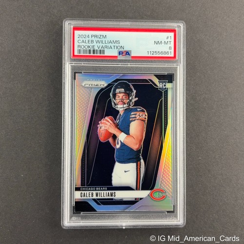 2024 Panini Prizm #1 Caleb Williams Rookie Variation Silver Prizm (RC) PSA 8