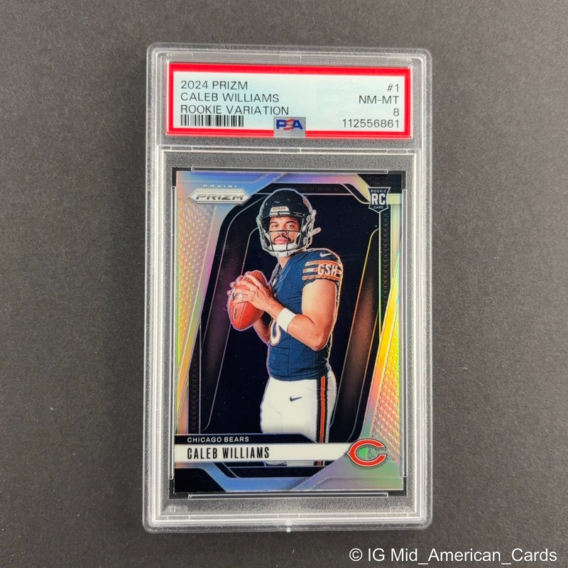 2024 Panini Prizm #1 Caleb Williams Rookie Variation Silver Prizm (RC) PSA 8