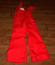 VTG Sportcaster sm Women Ski Snow Bibs Overall Retro red 70s