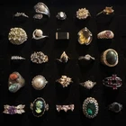 Costume Jewelry Lot Of 30 Rings Vintage To Now Gold Silver Tone Some 925 Hge +