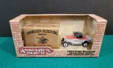 VTG, ERTL Die-Cast 1932 Ford Roadster W/Anheuser-Busch Cardboard Beer Case-NIB
