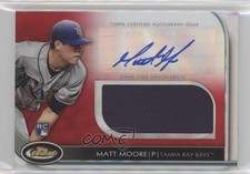 2012 Topps Finest Jumbo Relic Rookies Red Refractor 18/25 Matt Moore Auto 0af