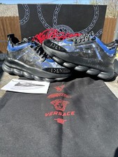 Sneakers Versace Chain Reaction stampa barocca TG 43 indossate una volta con scatola e borsa