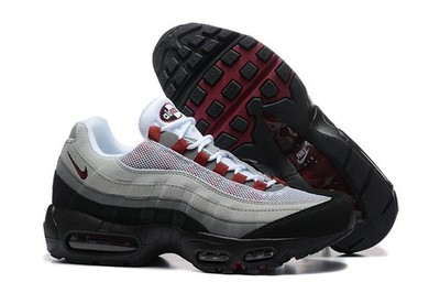 Nike Air Max 95 Gray and Red sport Comfortable Fabric Men's Shoes