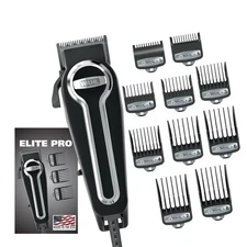 Wahl USA Elite Pro High-Performance Corded Home Haircut & 20 Piece Set, Black 