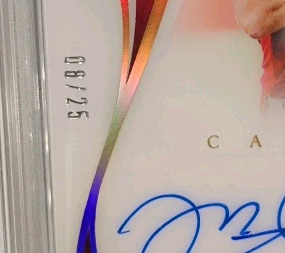 2019 Panini Immaculate Mike Alstott Immaculate Careers Auto 8/25 PSA 9 POP 1 - Image 2 of 3