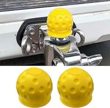 2-pack 2 Inch Trailer Ball Cover Waterproof Rubber Hitch Ball P Color Yellow