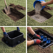 Heavy Duty Irrigation Valve Box Standard Underground Access Box with Green Lid