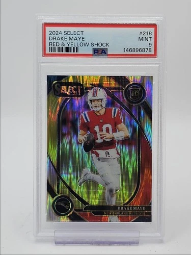 DRAKE MAYE 2024 SELECT CLUB LEVEL ROOKIE RED YELLOW SHOCK RC PSA 9 Q3758