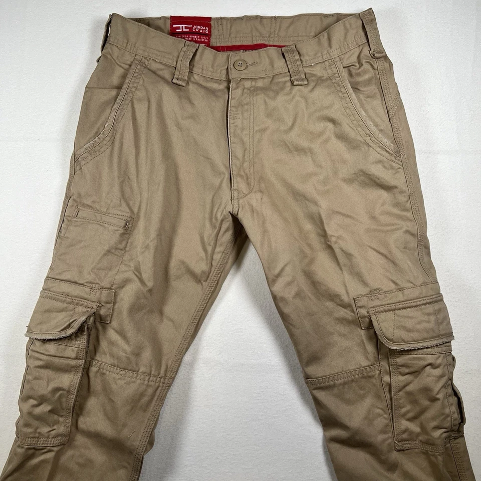 *LOT OF 2* Jordan Craig Cargo Pants Light & Dark Khaki Size 32x32  Photo of Wear - Image 2 of 4