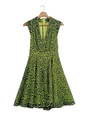 FRENCH CONNECTION Sommerkleid Damen Kleid Gr. DE 34 blassgrün-schwarz