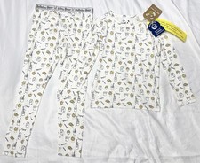NWT Bellabu Bear Bamboo Pajama Set Unisex Size 3T Ivory Cookies And Milk Theme