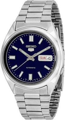 New Seiko 5 Automatic SNXS77 SNXS77K1 Day Date Blue Dial Steel Watch