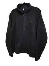 Men  s Columbia Navy Sportswear Sweater Size XL 1/4 Front Zip Front Pocket Nice
