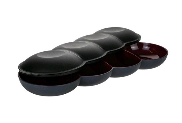 Tupperware Allegra Perle Merlot Schwarz Raupe Servierschale MIT Deckel C154-image
