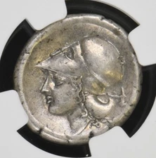 CORINTHIA Pegasus & Athena Flying Horse NGC Choice Silver Ancient Greek Coin D83