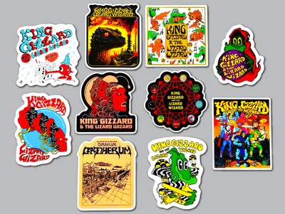 King Gizzard & The Lizard Wizard Sticker Lot (10 Stickers) SET 1 psych rock