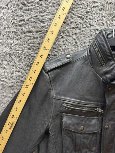 Jackrose Full-Zip Leather Hooded M-65 Military Jacket Black Mens Size 5 image 14