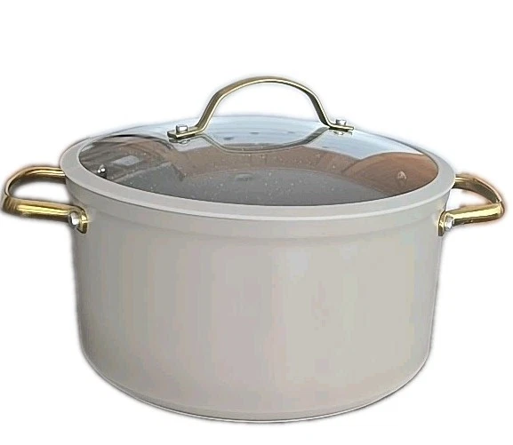 THYME & TABLE ~ TAUPE ~ 6-Quart ~ Nonstick ~ Aluminum DUTCH OVEN w/Lid
