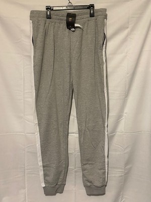 Ning Mens Jogger Pants Adult Size Large Gray/White NWT