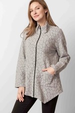 Habitat Assymetrical Cobblestone Zip Up Jacket Gray Relaxed Fit Pocket-m
