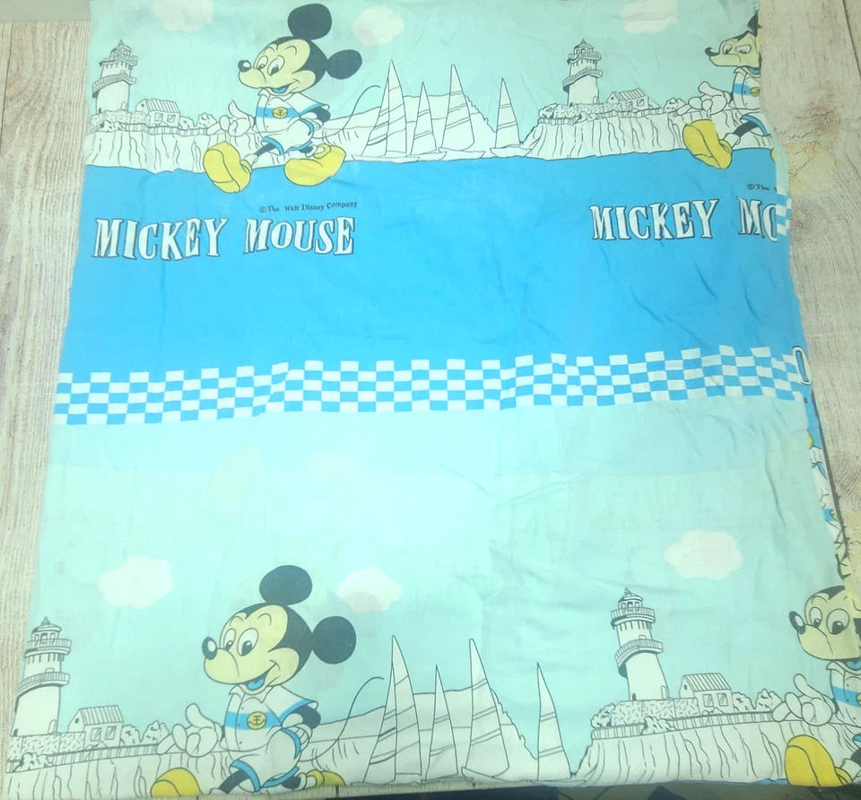 Funda nórdica vintage Walt Disney Mickey Mouse Lighthouse tamaño doble blanca azul Foto 2 de 4