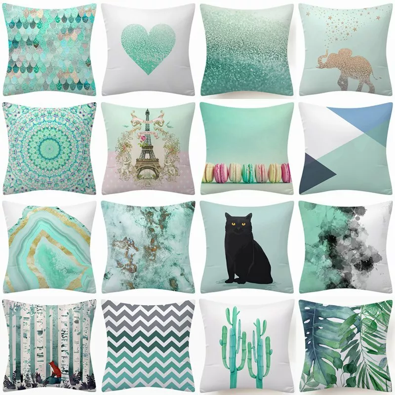 Teal Throw Pillows Covers for Couch 18x18 Set of 4 Flower Teal Decorative  Throw Pillows Rose Dark Turquoise Pillows - AliExpress