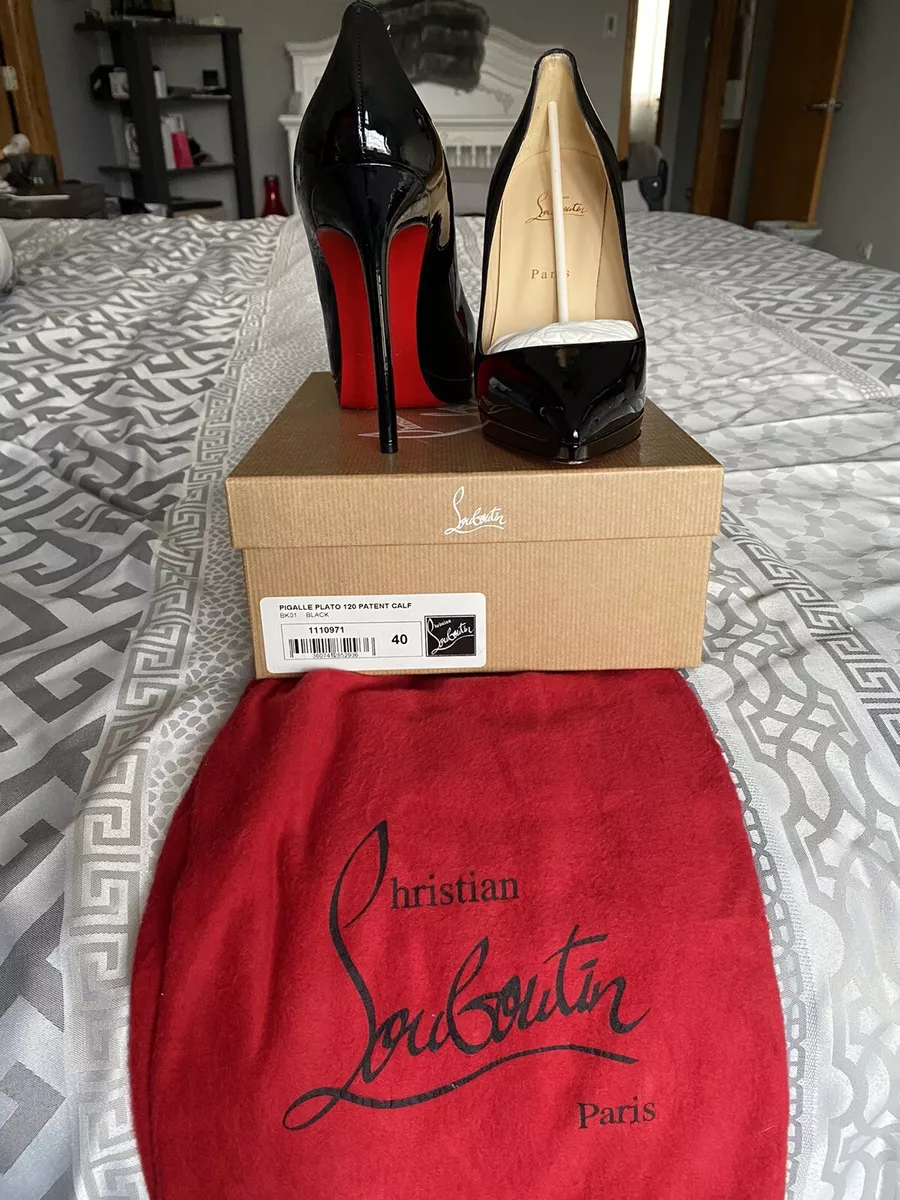 Christian Louboutin Pigalle Plato 120 Patent Calf leather, Sz 40