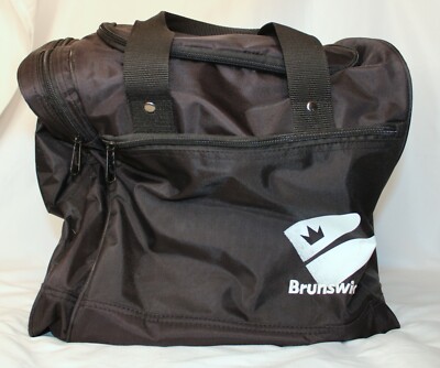 Brunswick Black Single Ball Bowling Bag With Handle & Zippered Compartments