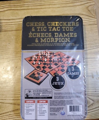 Chess Checkers and Tic-Tac-Toe Set Classic Strategy Games Brand New ...