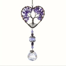 Heart Shaped Tree Of Life - Crystal Sun catcher. Free Postage! 