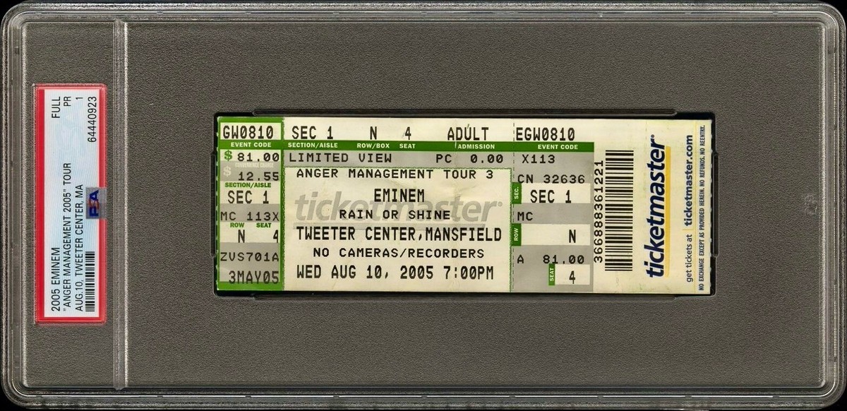 EMINEM “ANGER MANAGEMENT 2005” TOUR CONCERT FULL TICKET 8/10/2005 