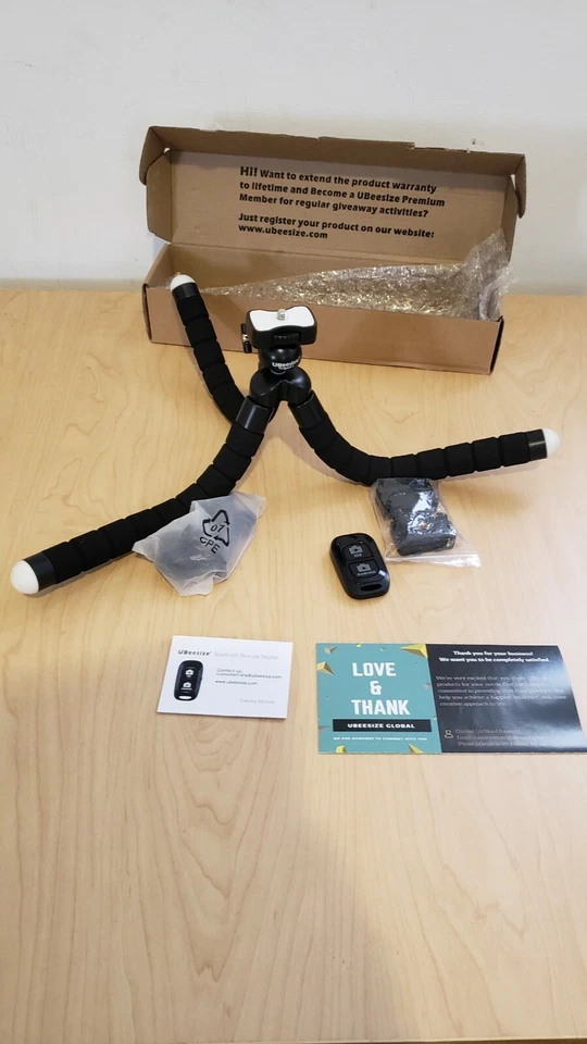 Tripé de telefone UBeesize, tripé portátil e flexível com controle remoto sem fio e Cli - Imagem 3 de 4