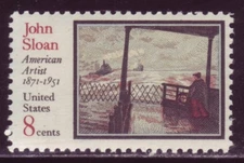 AT FACE VALUE! #1433 JOHN SLOAN. WHOLESALE LOT OF (50) MINT SINGLES F-VF NH!