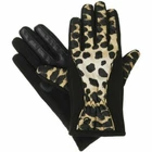 ISOTONER Black Leopard Matrix Fleece Nylon smarTouch THERMAflex Gloves M L