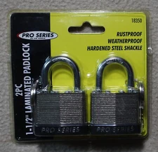 Pair of Padlocks KR Tools Pro Series 1-1/2” NEW, UNUSED, UNOPENED PACKAGE