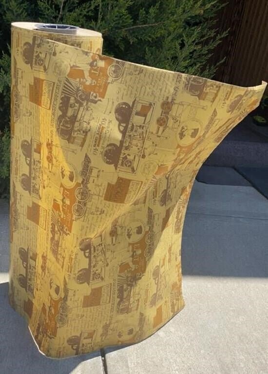 25# Bolt MCM Gift Wrap Paper Vintage Store Stock Yellow Gold